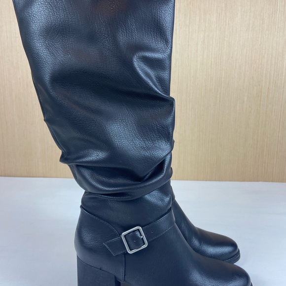 Soul Naturalizer Frost Wide Calf Black Knee High Boots 8.5W Block Heel NEW - Picture 2 of 12